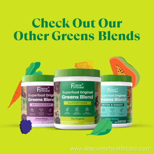 Greens Powder Mix for Energy with Organic Spirulina